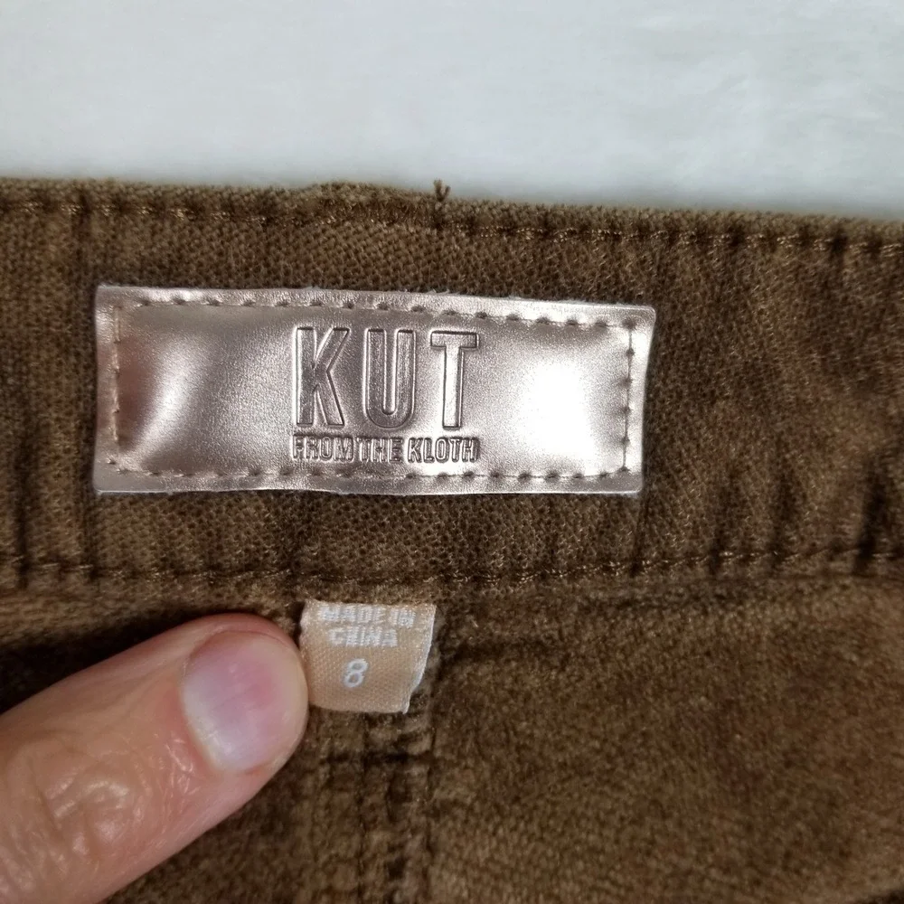 Kut from the Kloth Corduroy Pants Womens 8 Brown High Rise Wide Leg KB56403